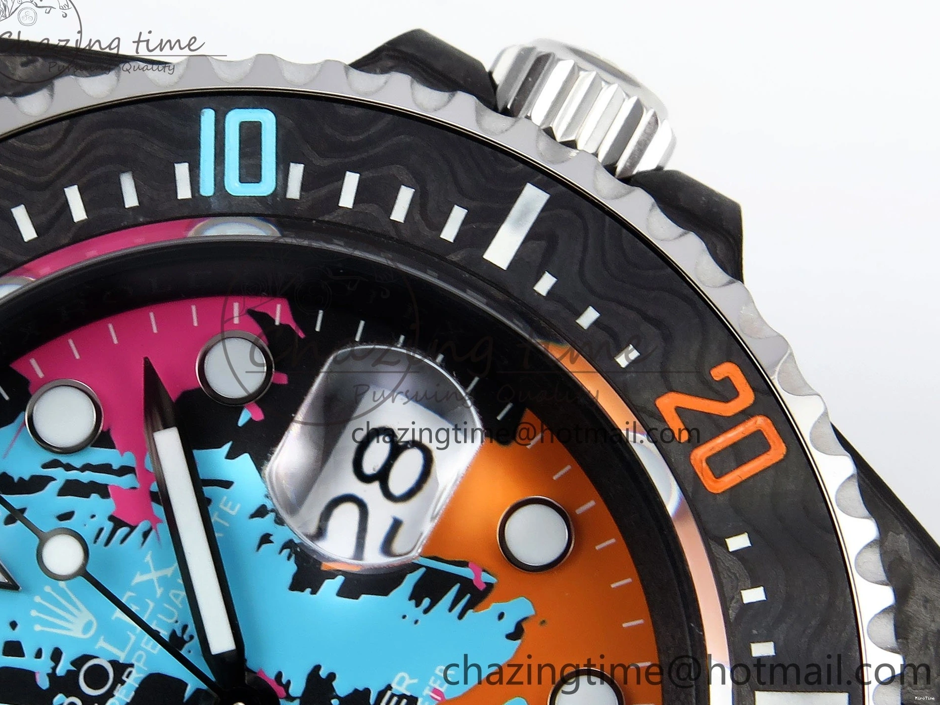 MiroTime 0311 QuickDry Sea Dweller 43mm Carbon DIWF Best Edition Graffiti Dial on Black Nylon Strap A 1669